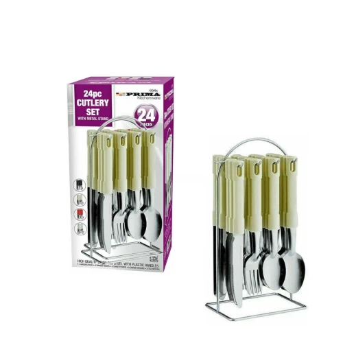 24pc S/S Cutlery Set with Metal Stand