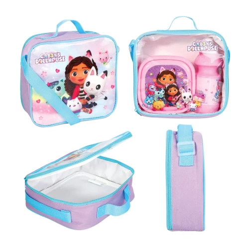 Gabby's Dollhouse 3 Piece Insulated Lunch Bag Set