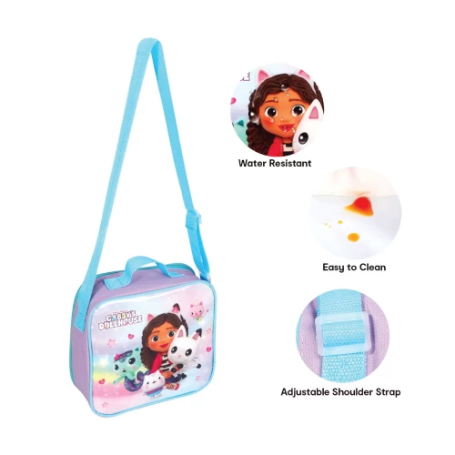 Gabby's Dollhouse 3 Piece Insulated Lunch Bag Set