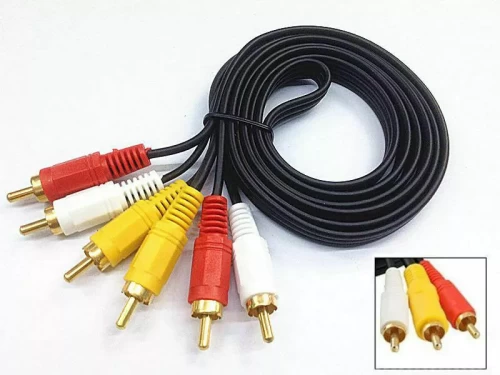 Triple 3x Phono Male To Male Cable Audio Composite Video 3 RCA AV