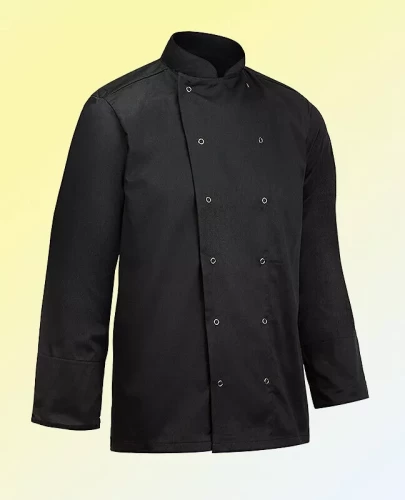 Poly Cotton Chef Jacket white black Long Sleeve Jackets Suitable For Unisex