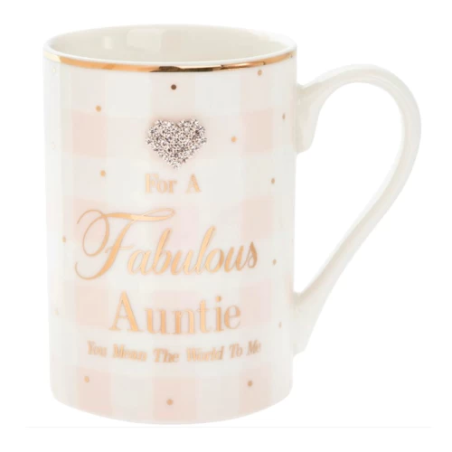 Mad Dots Fab Auntie Mug | Stylish Ceramic Cup for Your Fantastic Aunt's Daily Sip of Joy