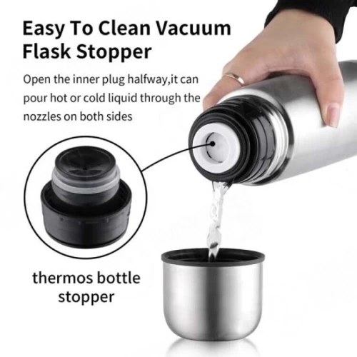 1L Stainless Steel Flask for Hot and Cold - Vacuum Bottle.