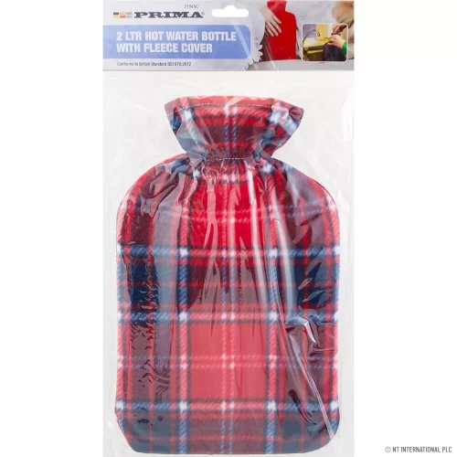 2L Hot Water Bottle with Fleece Cover