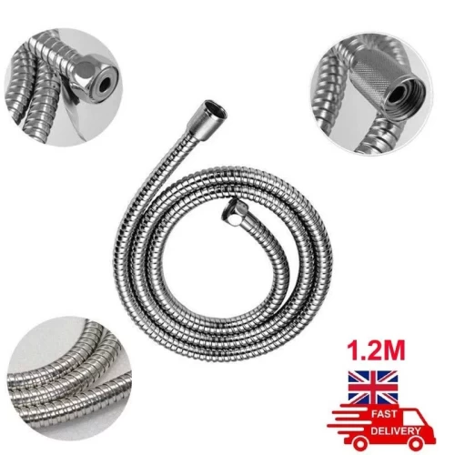 Shower head hose pipe with single lock, flexible stainless steel, chrome for the bathroom - 1.2m.