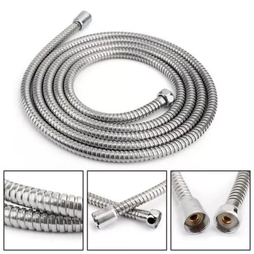 Shower head hose pipe with single lock, flexible stainless steel, chrome for the bathroom - 1.2m.