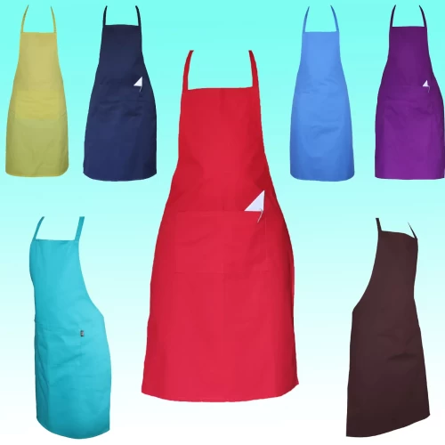FULL PLAIN APRON WITH FRONT POCKET CHEFS BUTCHERS KITCHEN COOKING CRAFT BAKING