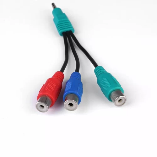 3.5mm Mini AV Plug Male To 3 RCA Female Audio Video Cable Jack Adapter Connector