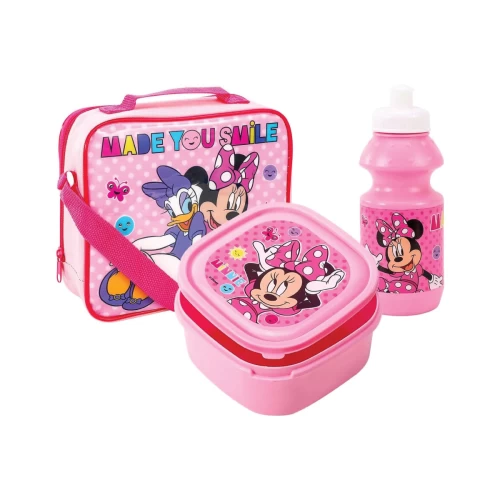 Minnie Mouse Girls Pink Lunch Set Insulated School Lunch Bag