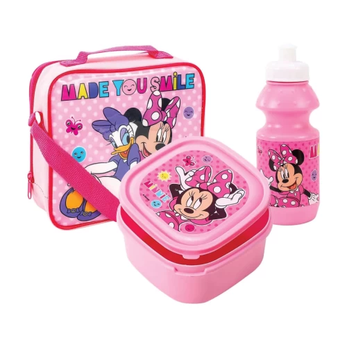 Minnie Mouse Girls Pink Lunch Set Insulated School Lunch Bag