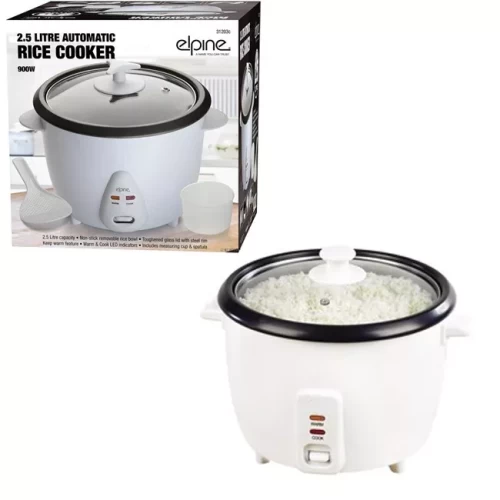 2.5L 900w Rice Cooker - White