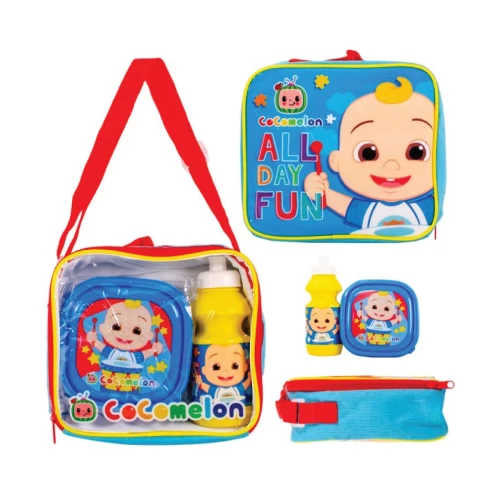 4160-2378 COCOMELON BLUE/YELLOW KIDS 3PCS LUNCH SET BAG