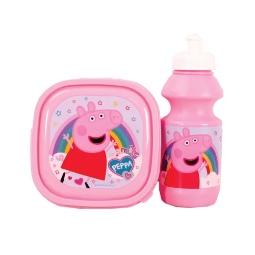 PINK PEPPA PIG KIDS 3PCS LUNCH SET BAG