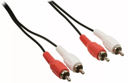 GOLD 2x Phono Plug to 2 RCA Male Red White Audio 2RCA Cable