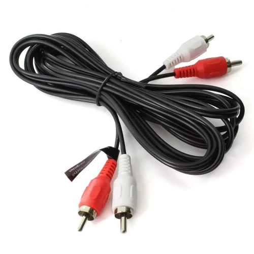 GOLD 2x Phono Plug to 2 RCA Male Red White Audio 2RCA Cable