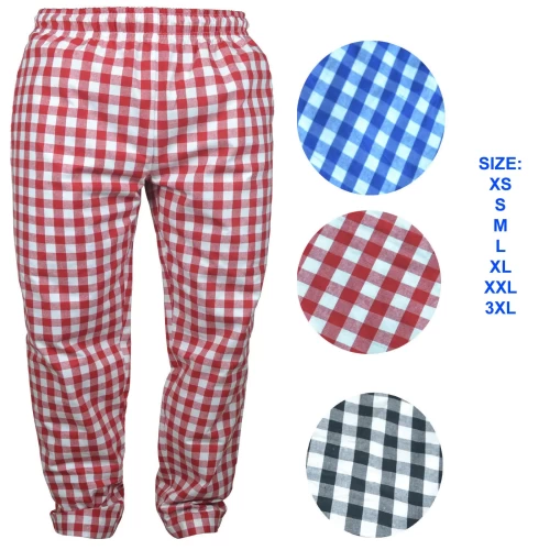 Chef Trousers 100% Cotton Catering Pants catering Kitchen Trousers LARGE CHECK