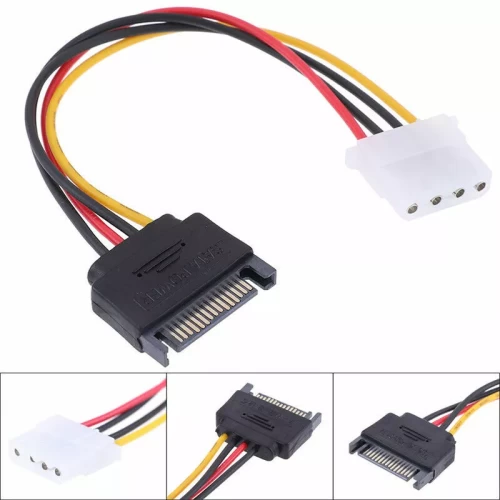 4 Pin Molex to 15 Pin SATA to IDE Power Cable HDD DVD SATA Drives M to F Cord UK