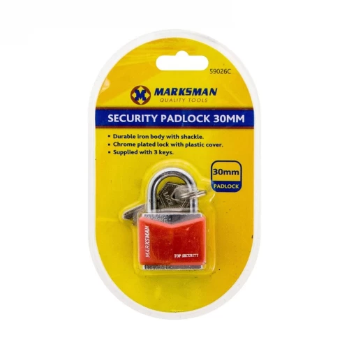 30mm Iron Security Padlock - Red