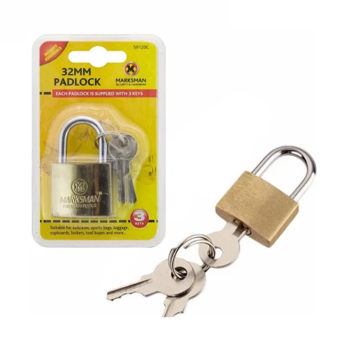 32mm Brass Coated Padlock - Single