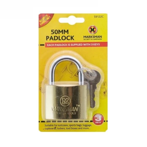 50mm Brass Coated Padlock - Single