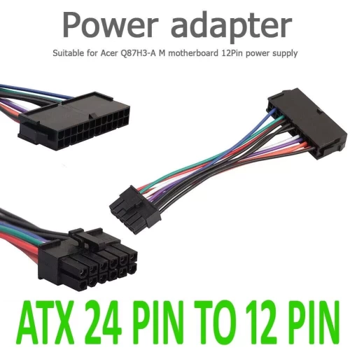 24 Pin to 12 Pin ATX PSU Motherboard Power Supply Cable Adapter Lenovo IBM DELL