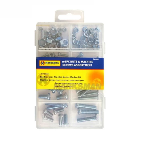 100pc Nuts & Machine Screws Assortment