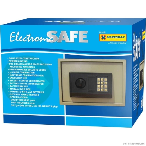 Secure digital steel safe with electronic high-security features for home office