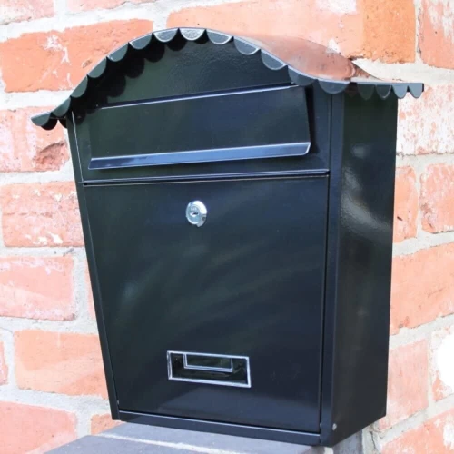 Small Black Post Box - 25x8x30cm