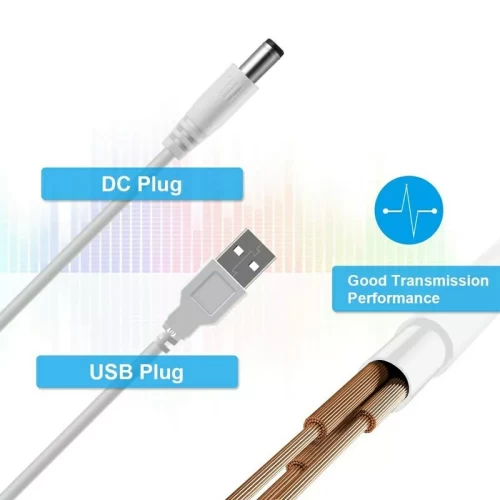 5V 1A/2A USB A to 5.5mm Barrel Jack