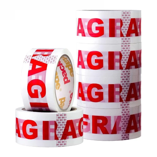 6 Roll Fragile Printed Tape 48mm x 50m