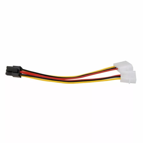 4 Pin Dual Molex IDE to 6 Pin PCI-E Express GPU Power Cable Video Graphics Card