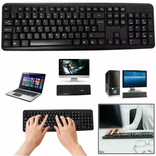 Wired Stylish Slim QWERTY Keyboard UK Layout