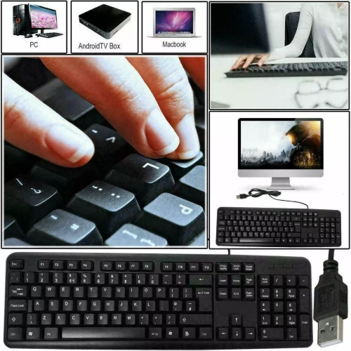 Wired Stylish Slim QWERTY Keyboard UK Layout