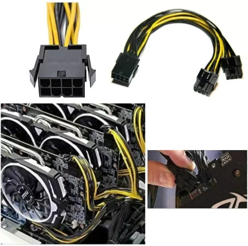 PCI-E 8-pin to 2 x 6+2-pin (6-pin /8-pin) Power Splitter Cable PCIE PCI Express