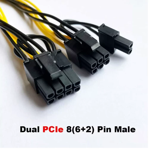 PCI-E 8-pin to 2 x 6+2-pin (6-pin /8-pin) Power Splitter Cable PCIE PCI Express