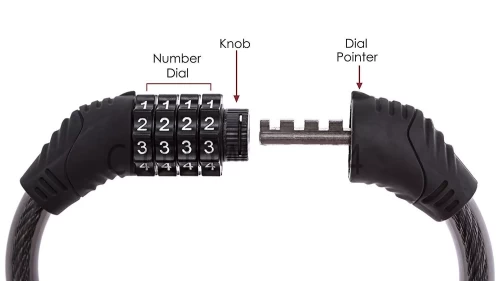 4 Digit Combination Bicycle Lock - 650mm