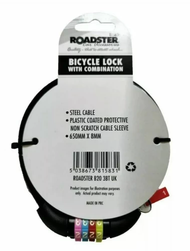 4 Digit Combination Bike Lock 8 x 650mm