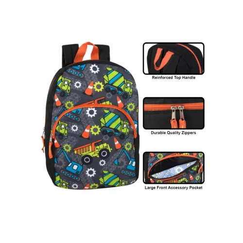 Roadwork Trucks Boys Girls Kids Backpack