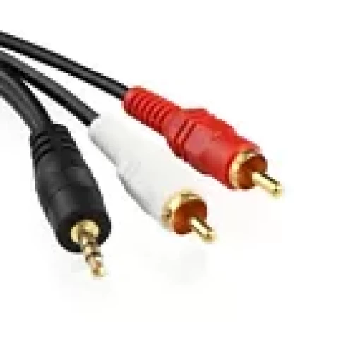 3.5mm to 2 RCA Red White Phono Lead Stereo Jack Male Twin Aux Cable