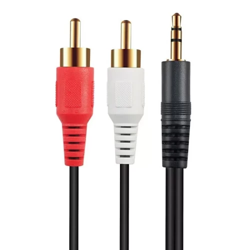 3.5mm to 2 RCA Red White Phono Lead Stereo Jack Male Twin Aux Cable