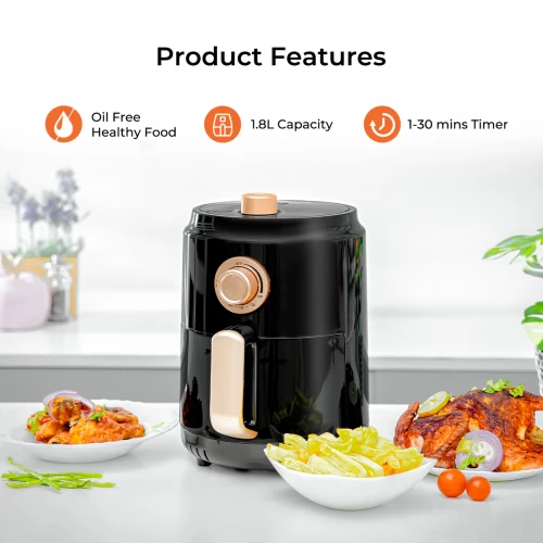 1.8L ROSE GOLD VORTEX MANUAL AIR FRYER