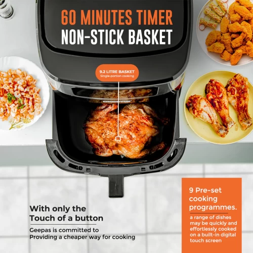 9.2L LARGE DIGITAL INSTANT VORTEX AIR FRYER + RECIPE E-BOOK