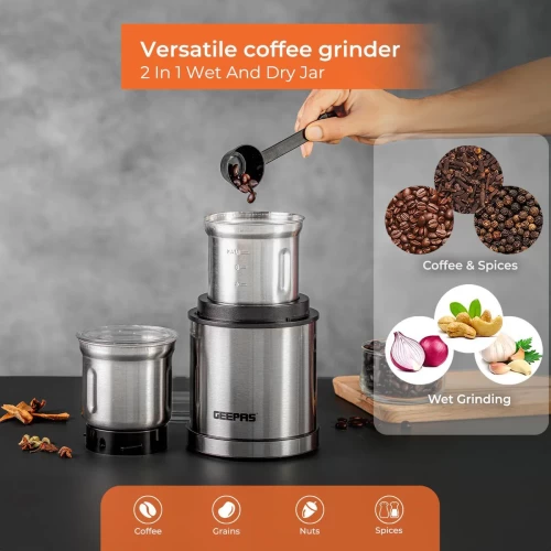 200W MULTIFUNCTIONAL WET & DRY GRINDER AND COFFEE MILL