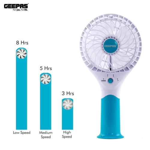 BLUE HANDHELD RECHARGEABLE FAN