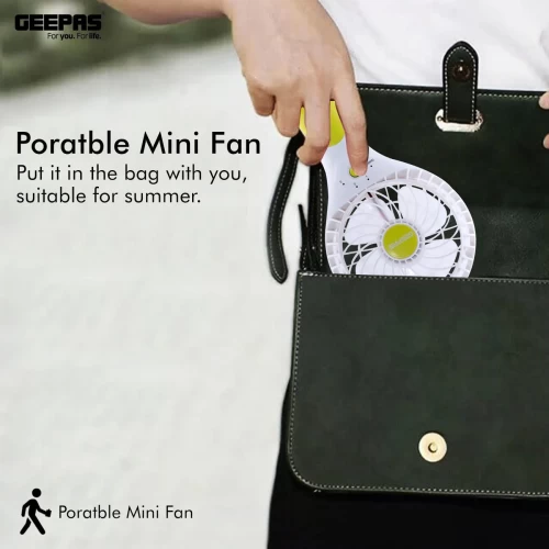 THREE-SPEED RECHARGEABLE HANDHELD FAN GREEN