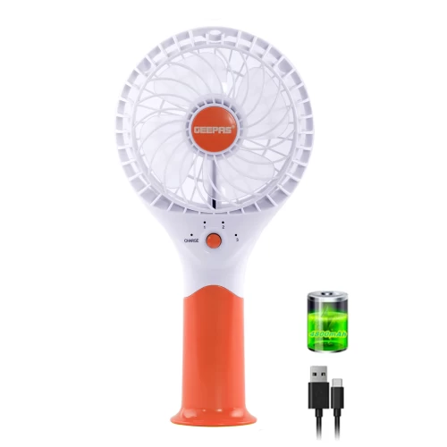 4800MAH ORANGE THREE-SPEED RECHARGEABLE HANDHELD FAN