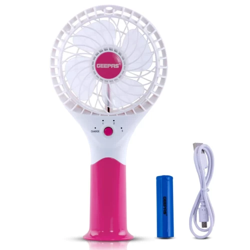 PINK THREE-SPEED RECHARGEABLE HANDHELD FAN