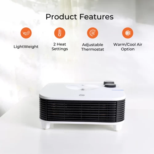 2000W ENERGY-EFFICIENT WIDE ANGLE FLAT FAN HEATER