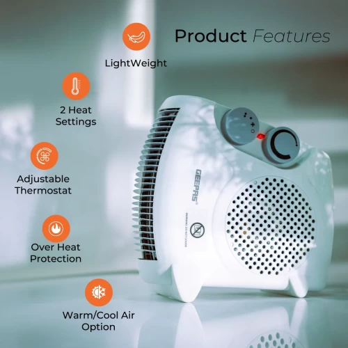 2000W PORTABLE UPRIGHT POWERFUL ELECTRIC FAN HEATER