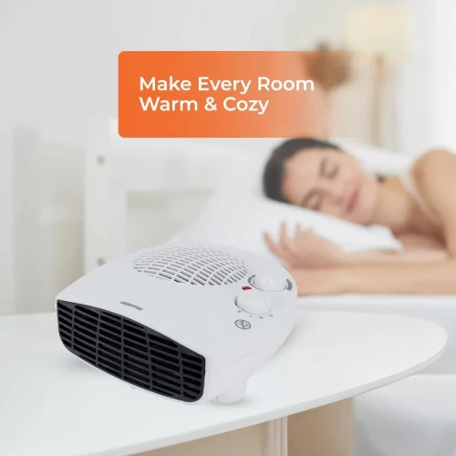 ENERGY EFFICIENT FLAT FAN SPACE HEATER WITH ADJUSTABLE THERMOSTAT